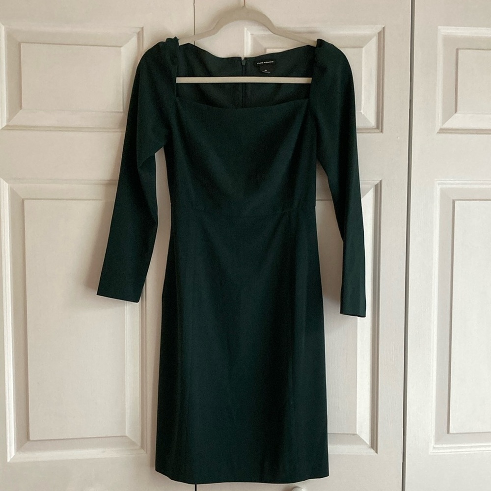 Club Monaco Forest Green Long Sleeve Sheath Dress